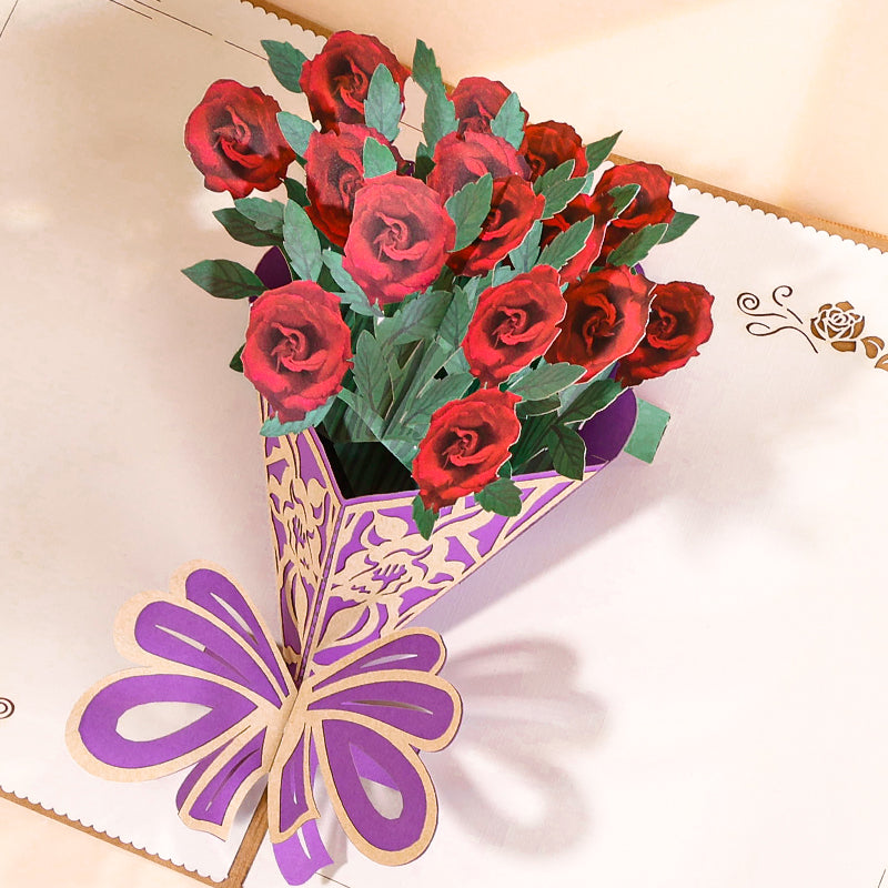 3D Greeting Cards-Rose