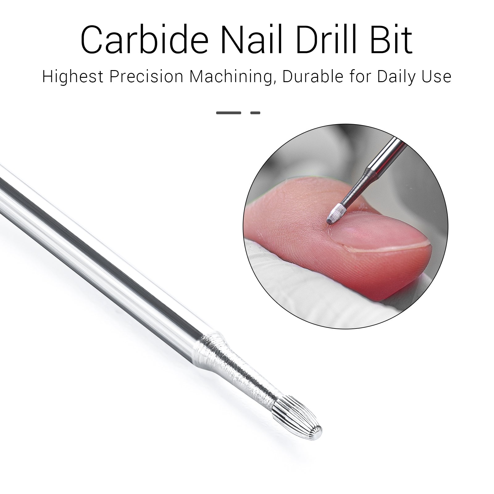 Tungsten Carbide Cuticle Cleaner Safety Nail Drill Bit - Medium (1pc)
