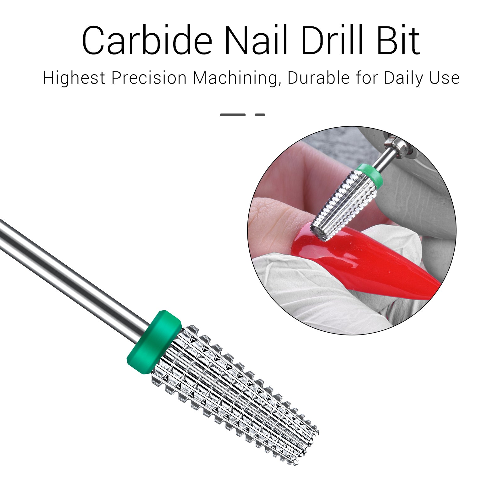 Tungsten Carbide 5-in-1 Straight Cut Nail Drill Bit - Coarse (1pc)