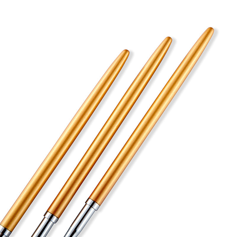 3 Piece Golden Nail Art Liner Brushes