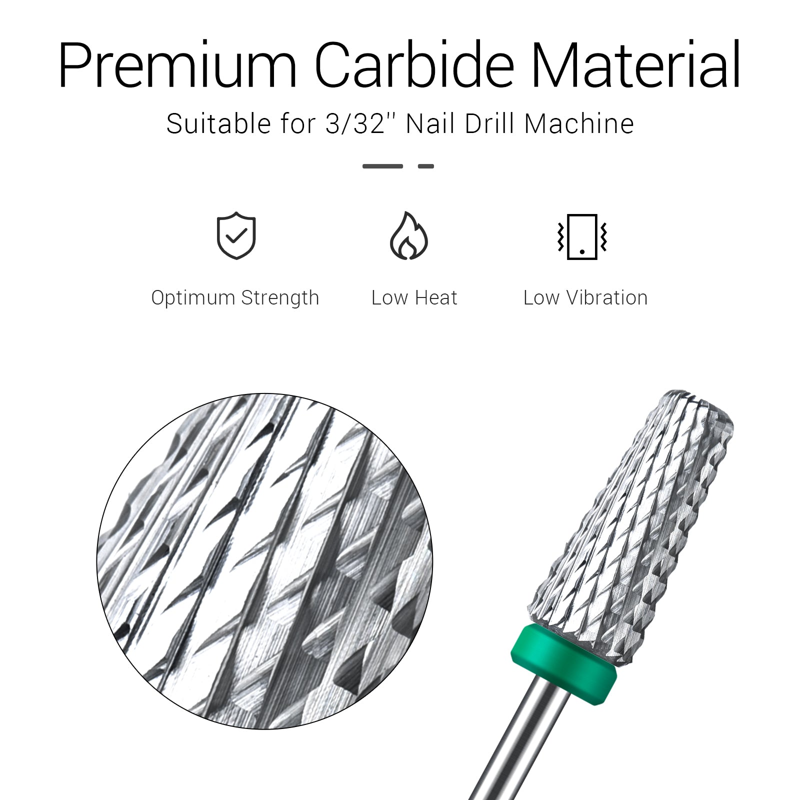 Tungsten Carbide Dust-A-Side Tapered Nail Drill Bit - Medium (1pc)