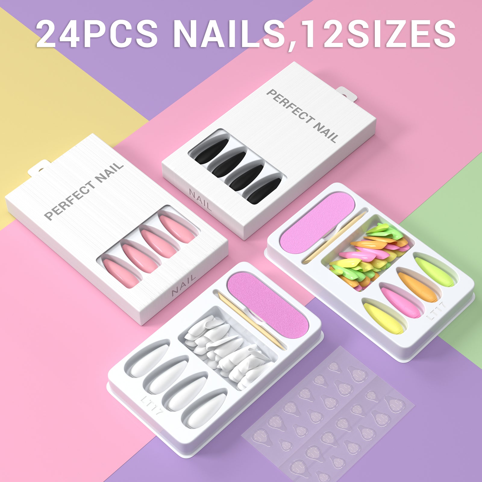 Acrylic Press On Nails Kits (24pcs)