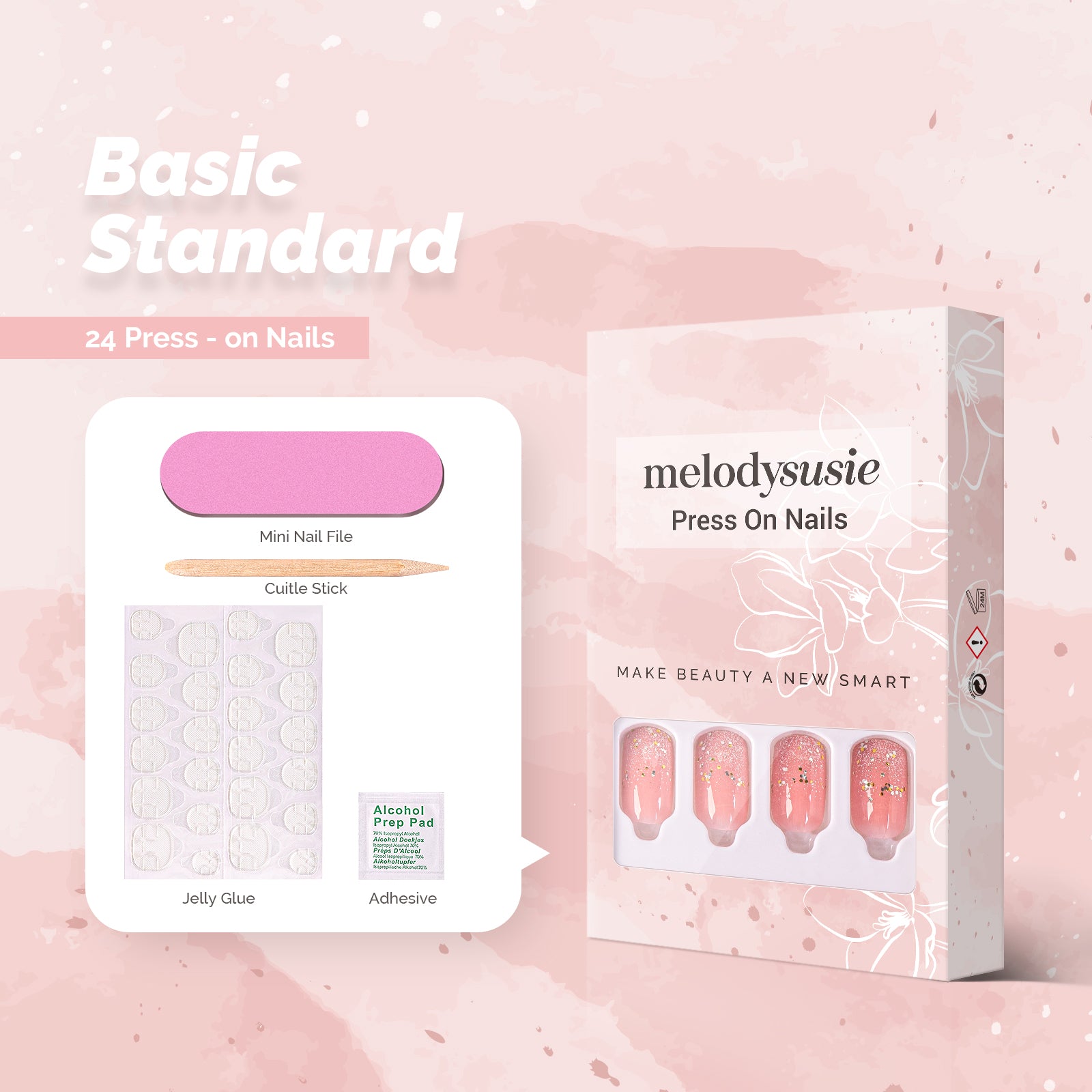 Pink Bubble Acrylic Press On Nails Kits