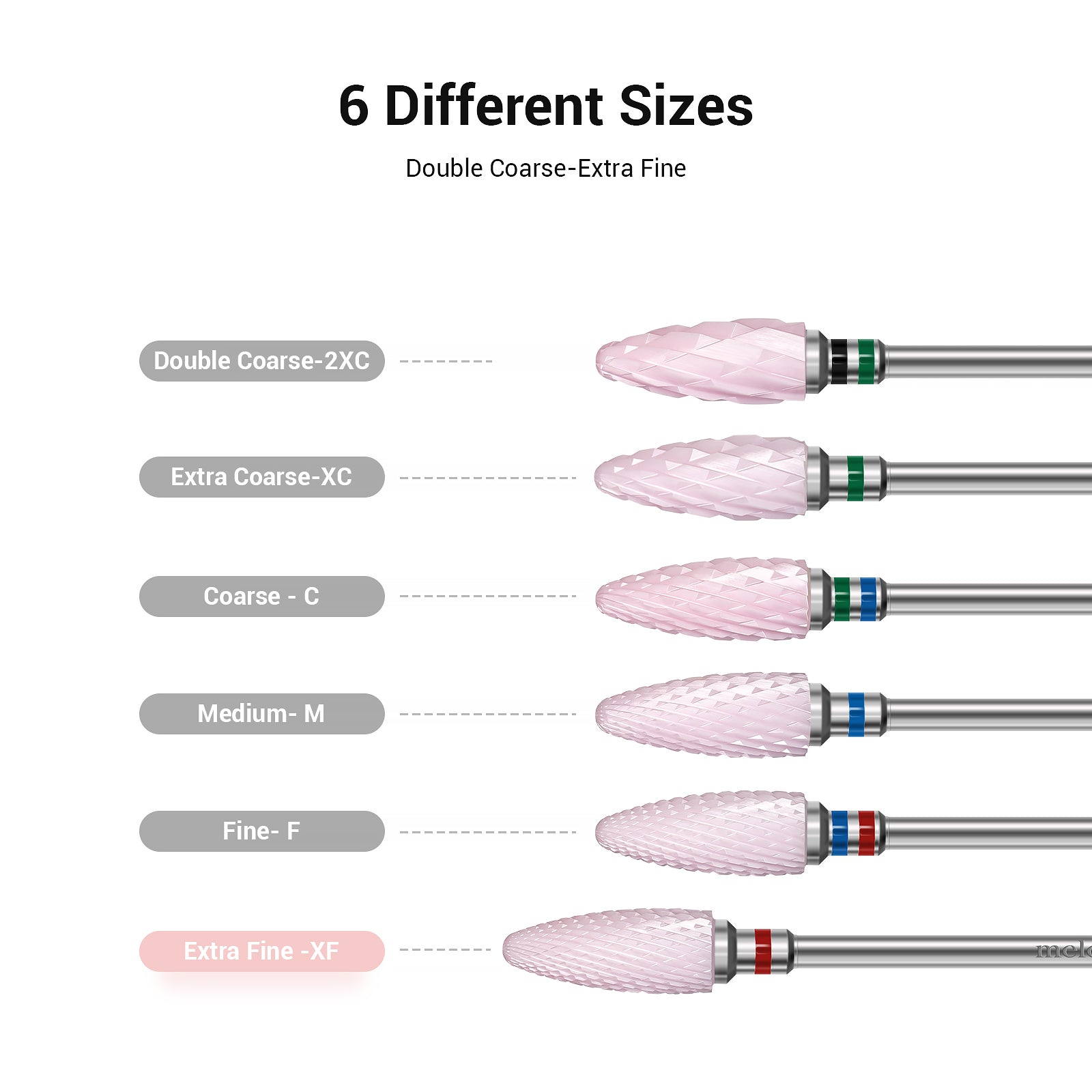 Ceramic Nail Drill Bits Pink-Extra Fine(1pc)