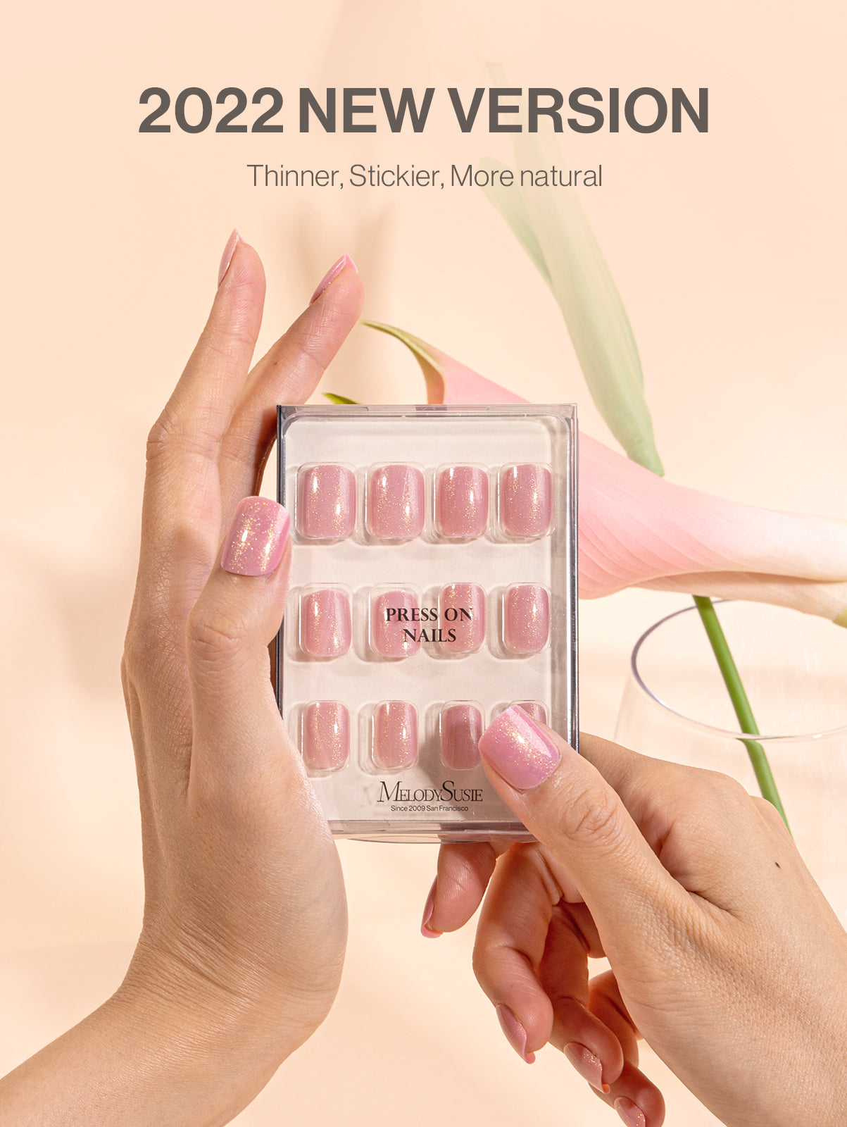 Acrylic Press On Nails - Short Square Pink (US ONLY)