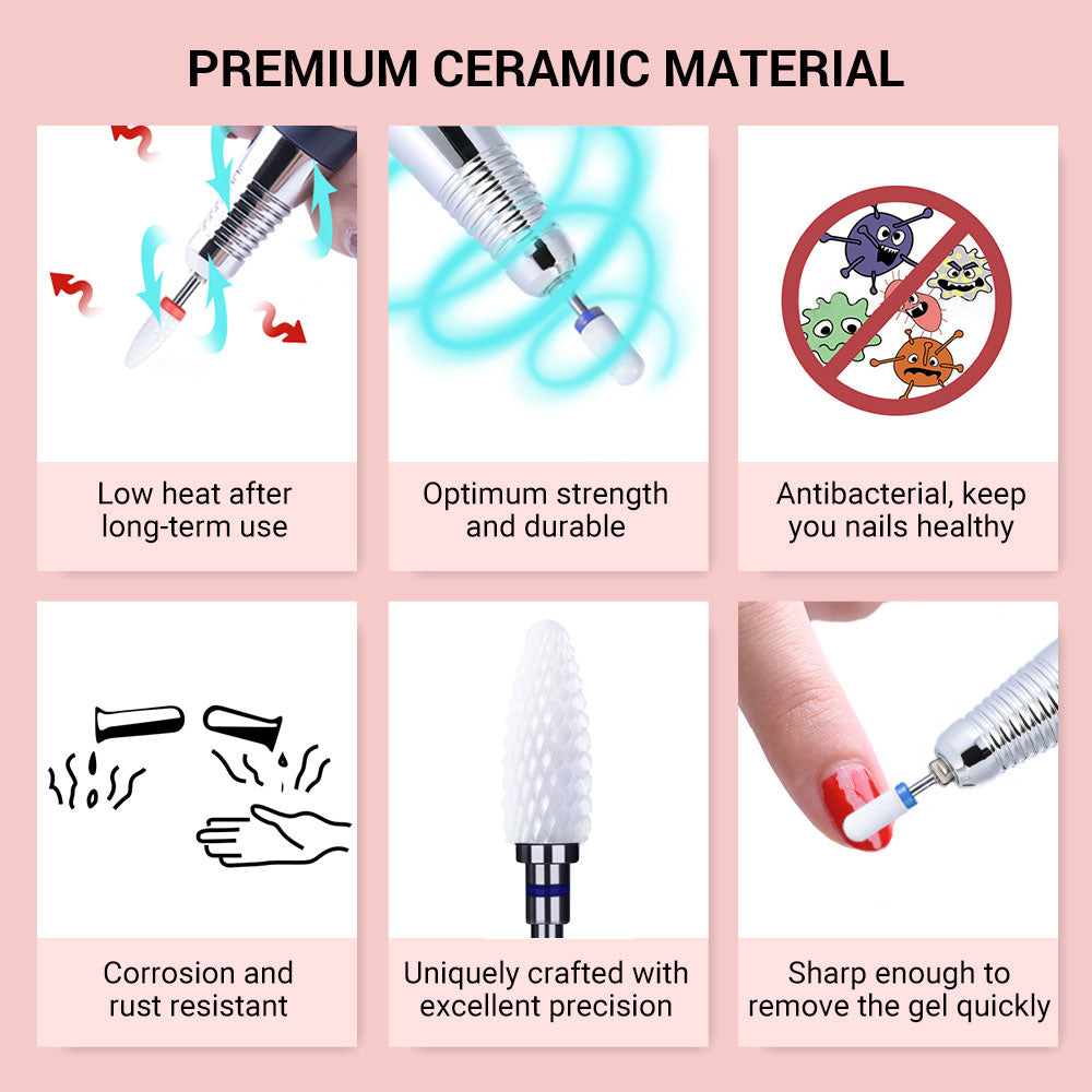 Ceramic Nail Drill Bits Set (7pcs)