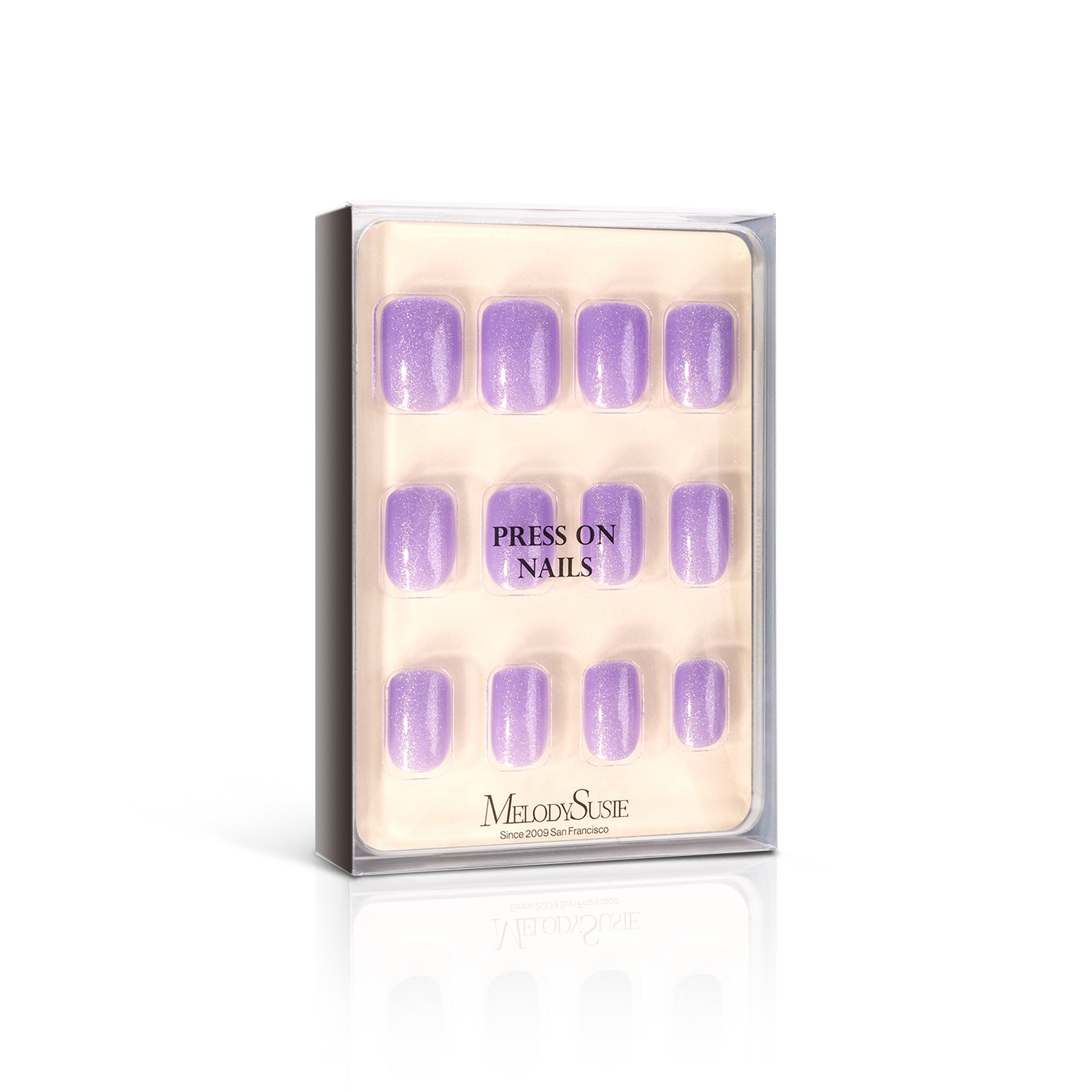 Acrylic Press On Nails - Short Square Purple