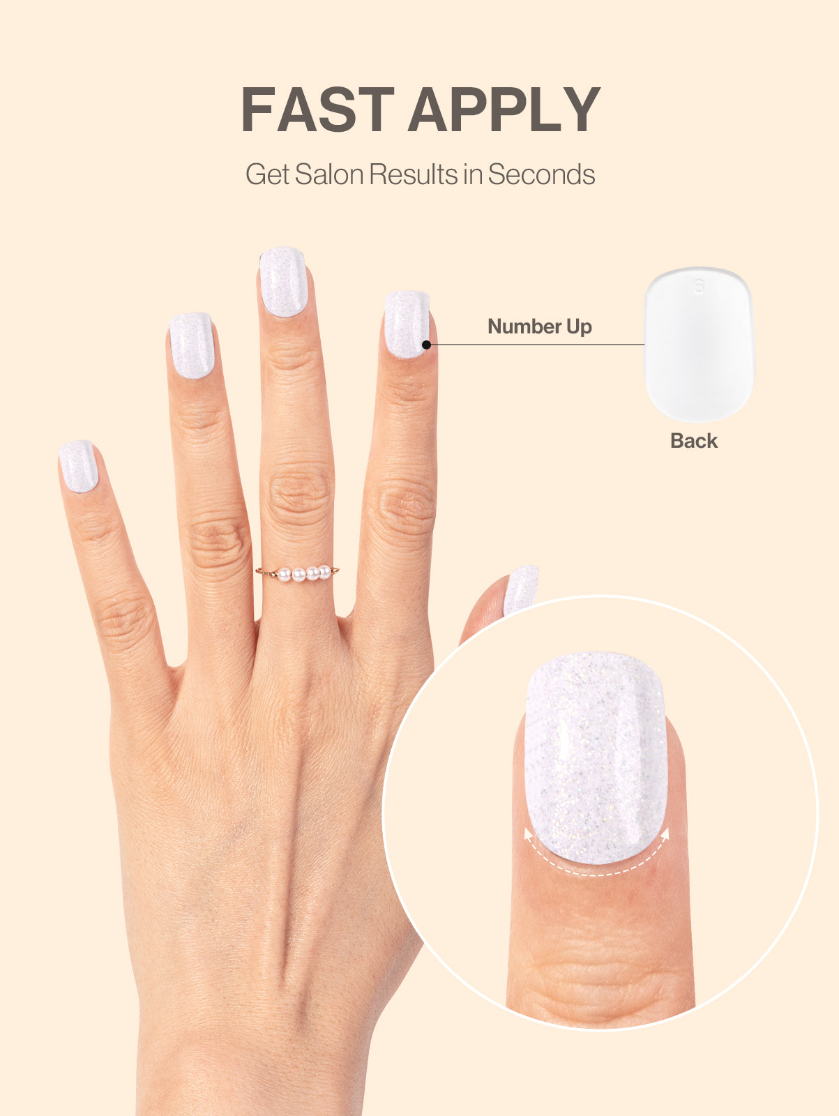 Acrylic Press On Nails - Short Square White (US ONLY)
