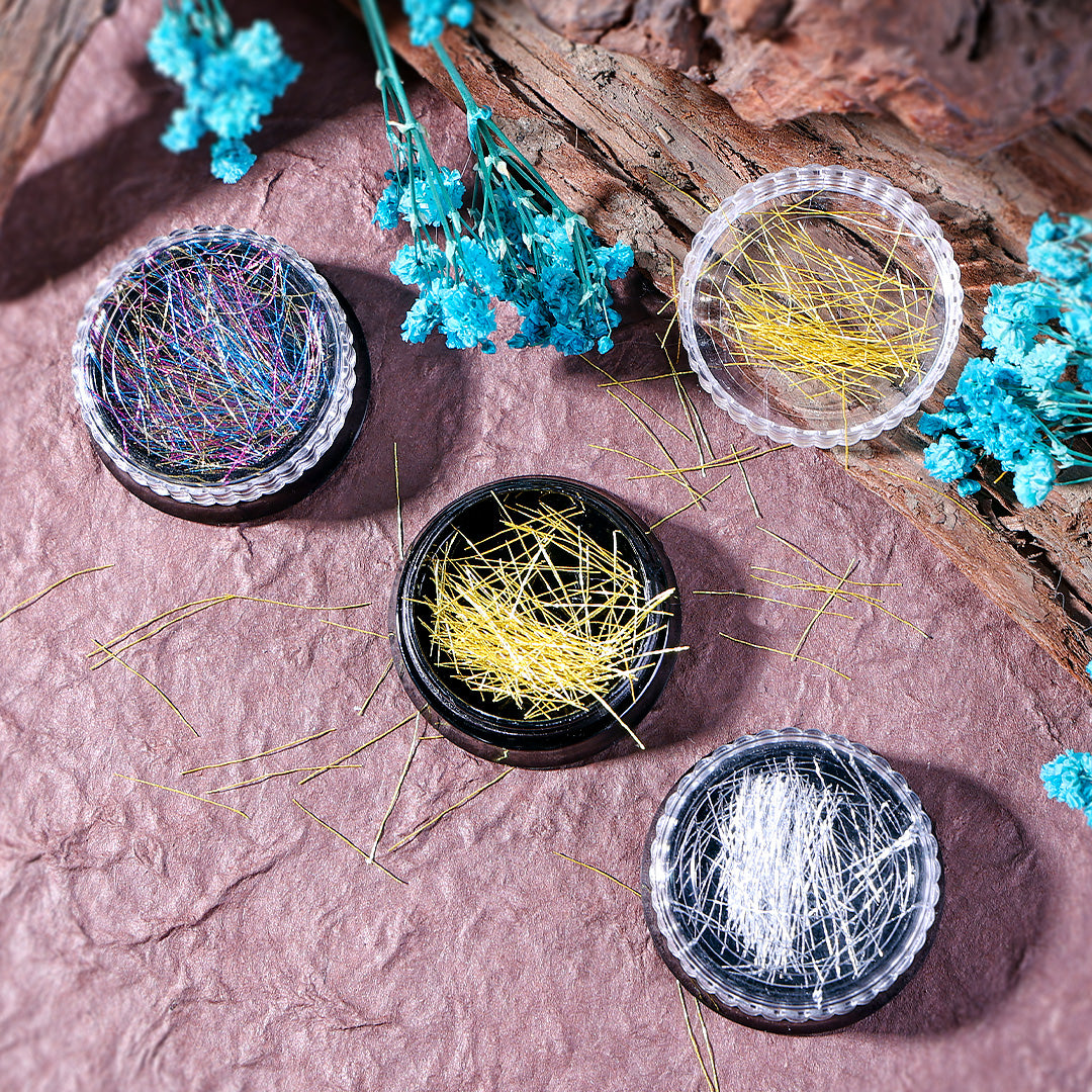 Colorful Silk Thread 3D Nail Decoration
