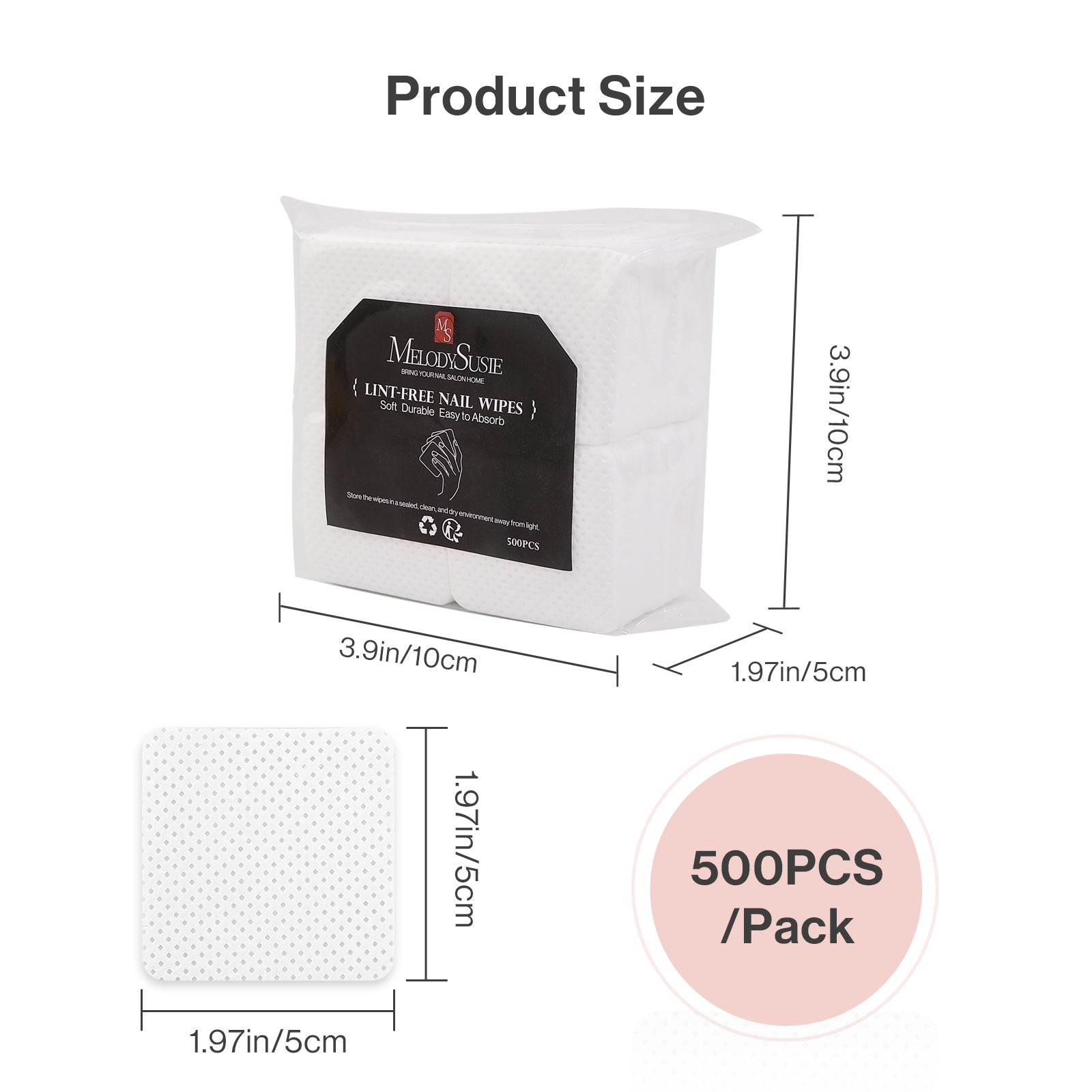 500 Pcs Lint Free Nail Wipes
