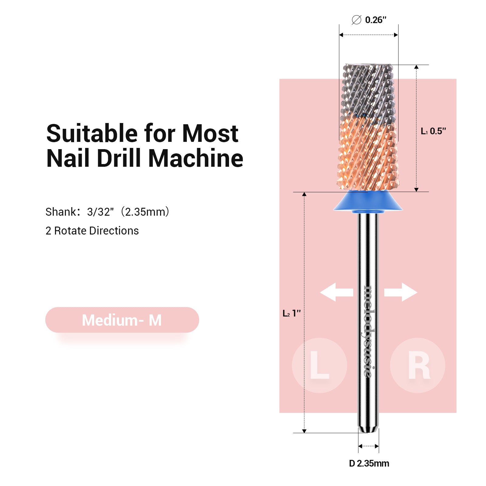 Large Tapered Barrel Tungsten Carbide Nail Drill Bits-Medium(1pc)