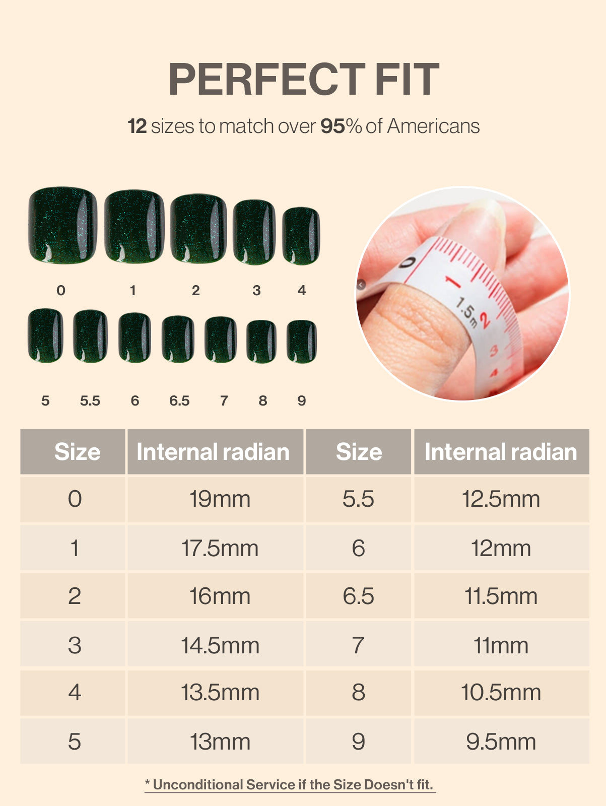 Acrylic Press On Nails - Short Square Forest Green