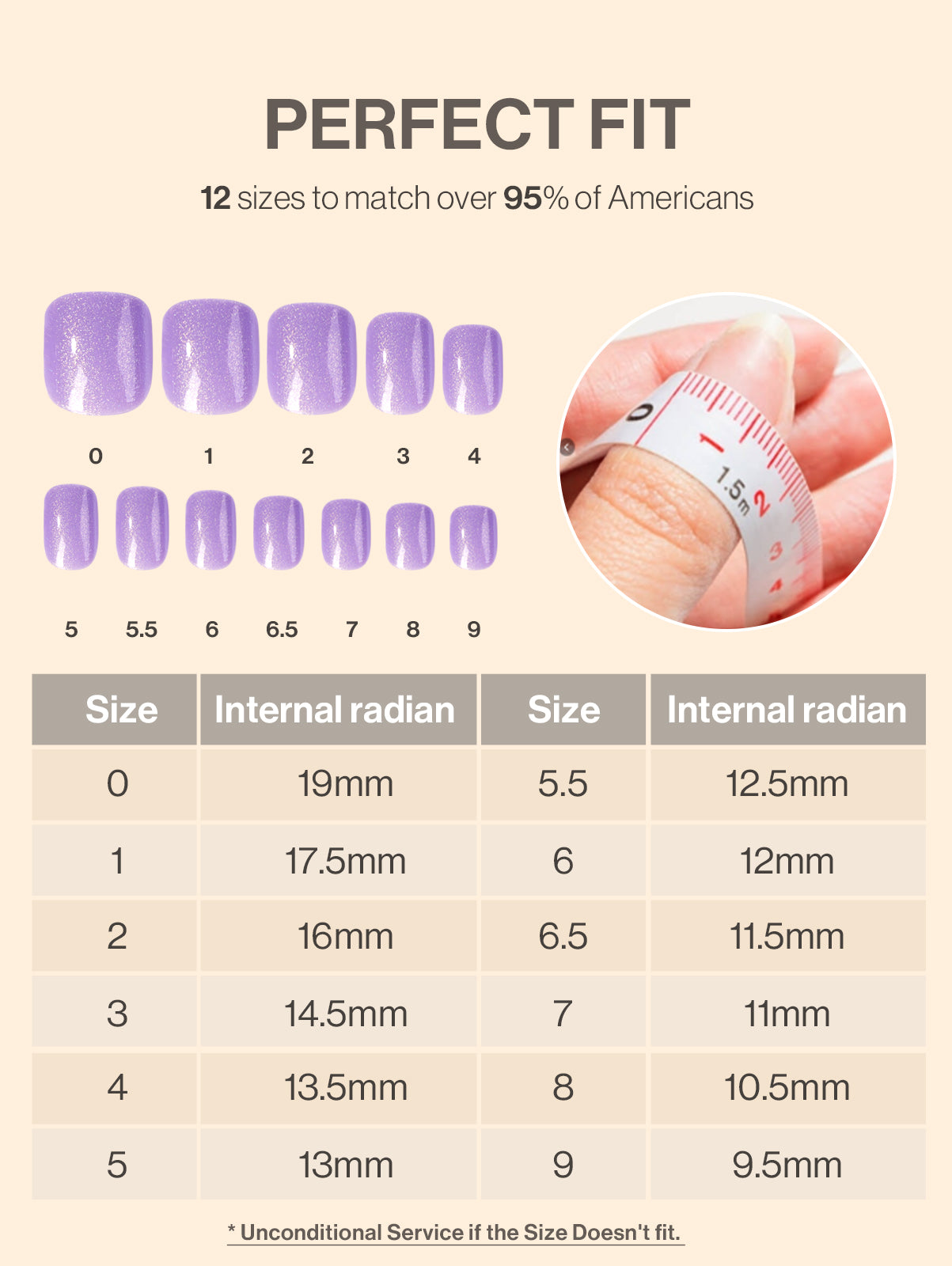 Acrylic Press On Nails - Short Square Purple (US ONLY)