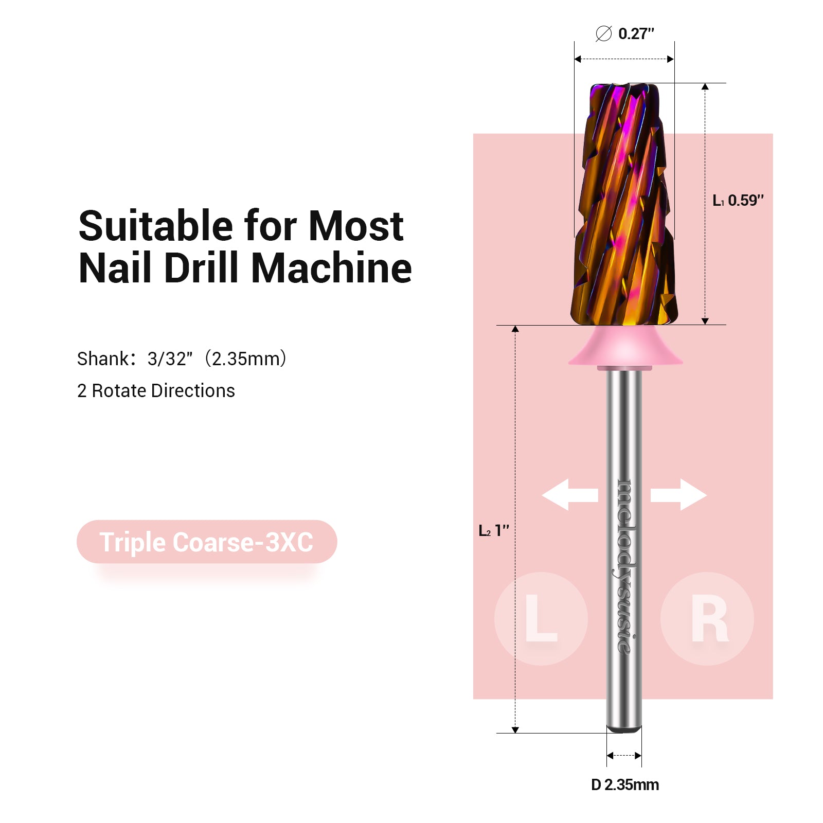5 in 1 Cross Cut Tungsten Carbide Nail Drill Bits-Triple Coarse(1pc)