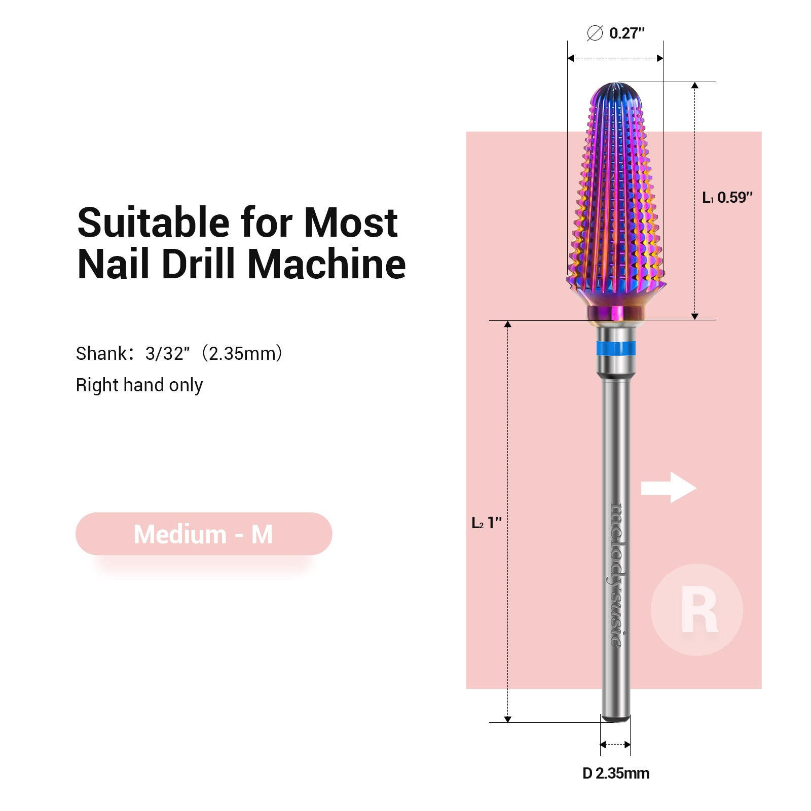 Tornado Tungsten Carbide Nail Drill Bits-Medium(1pc)