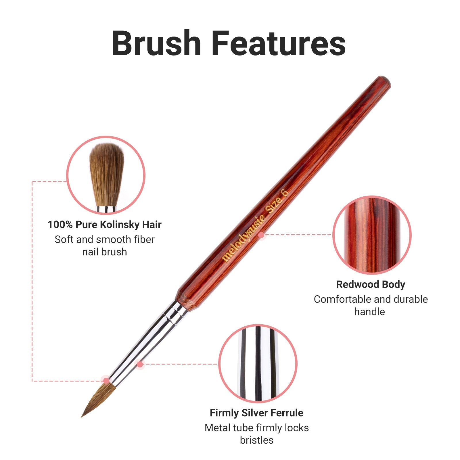 Kolinsky Acrylic Nail Brush