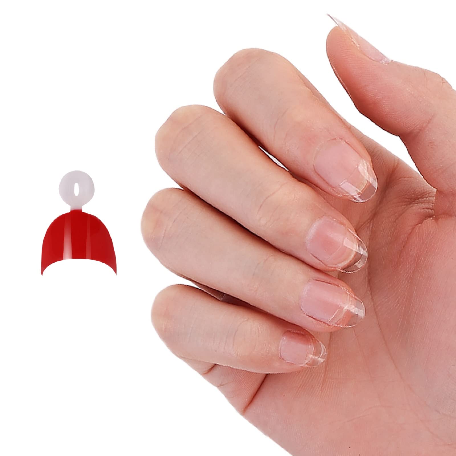 Short Almond Nail Tips – Clear Half Cover
