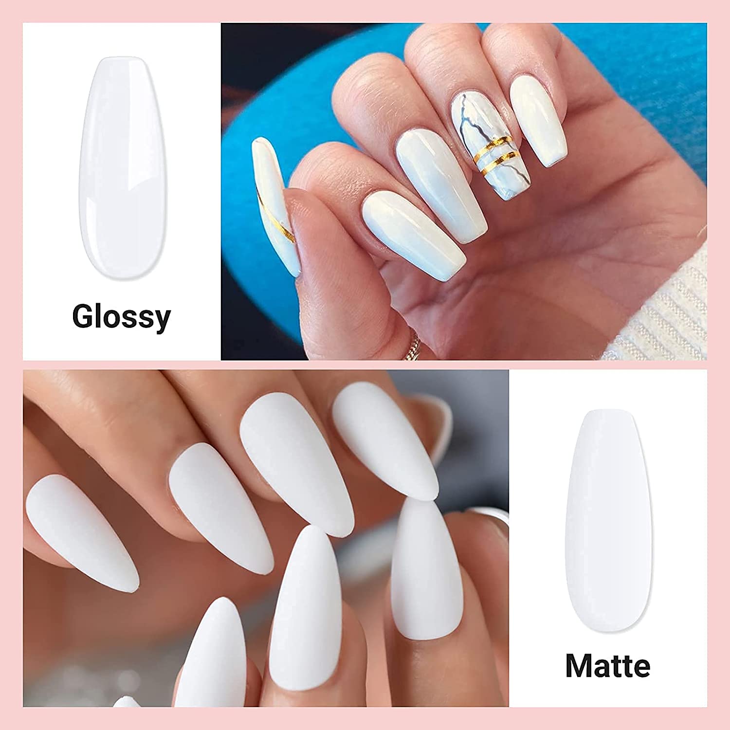Handmade- Solid Neutral Tone Colors- Matte or Glossy- Pick One Color! |  Solid color nails, One color nails, Glue on nails