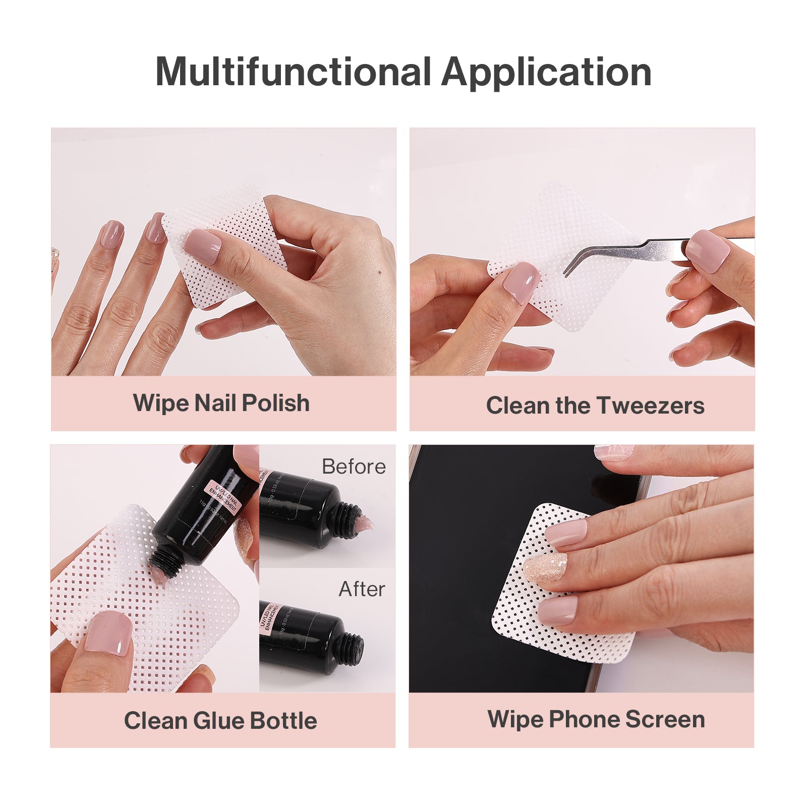 500 Pcs Lint Free Nail Wipes