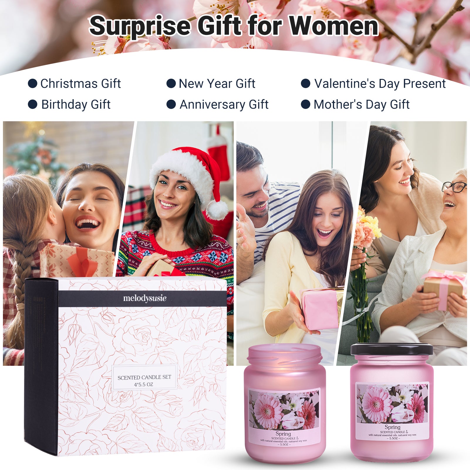 Spring Scented Candle Gift Set (4 Jars)