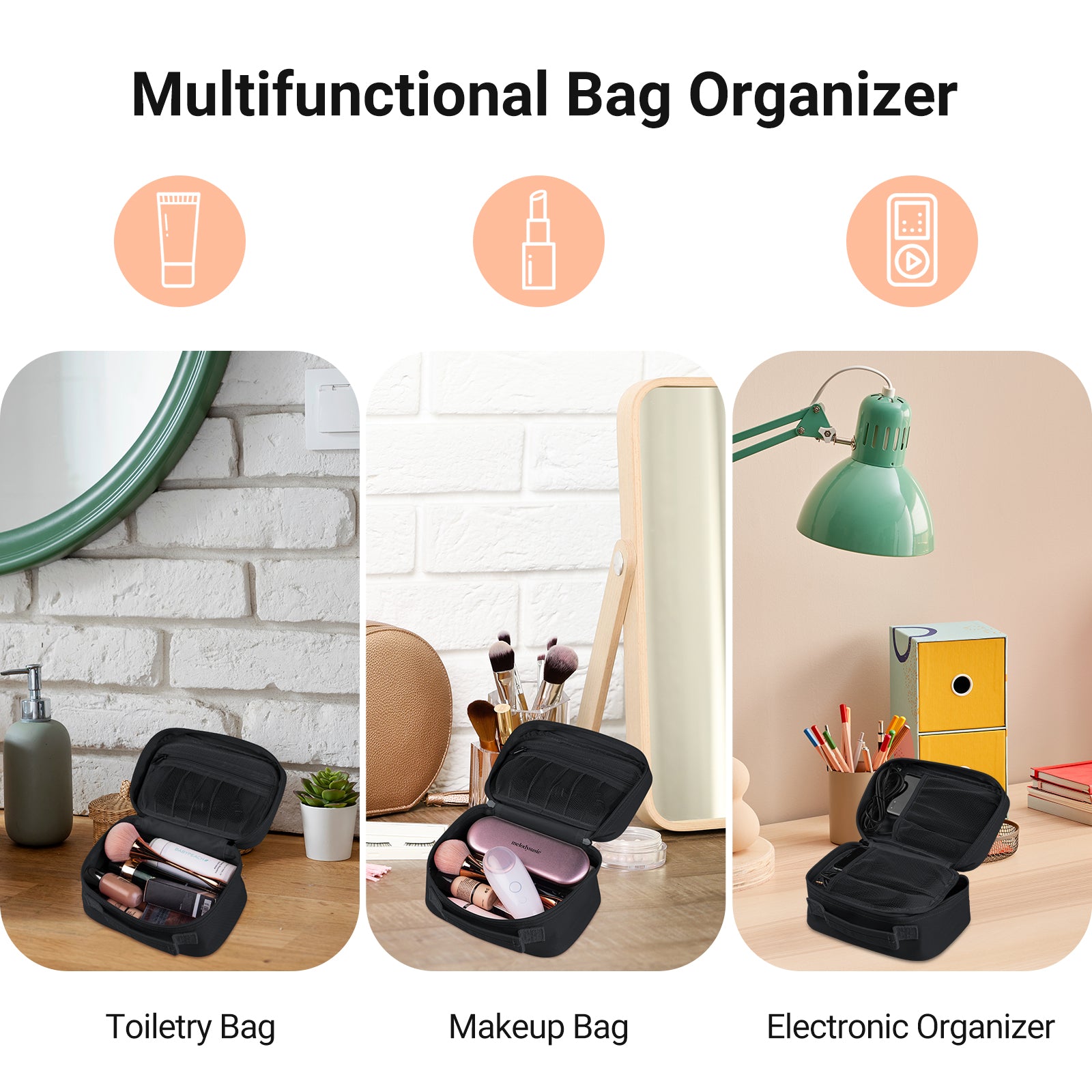 Portable Double Layer Nail Kit Travel Storage Bag