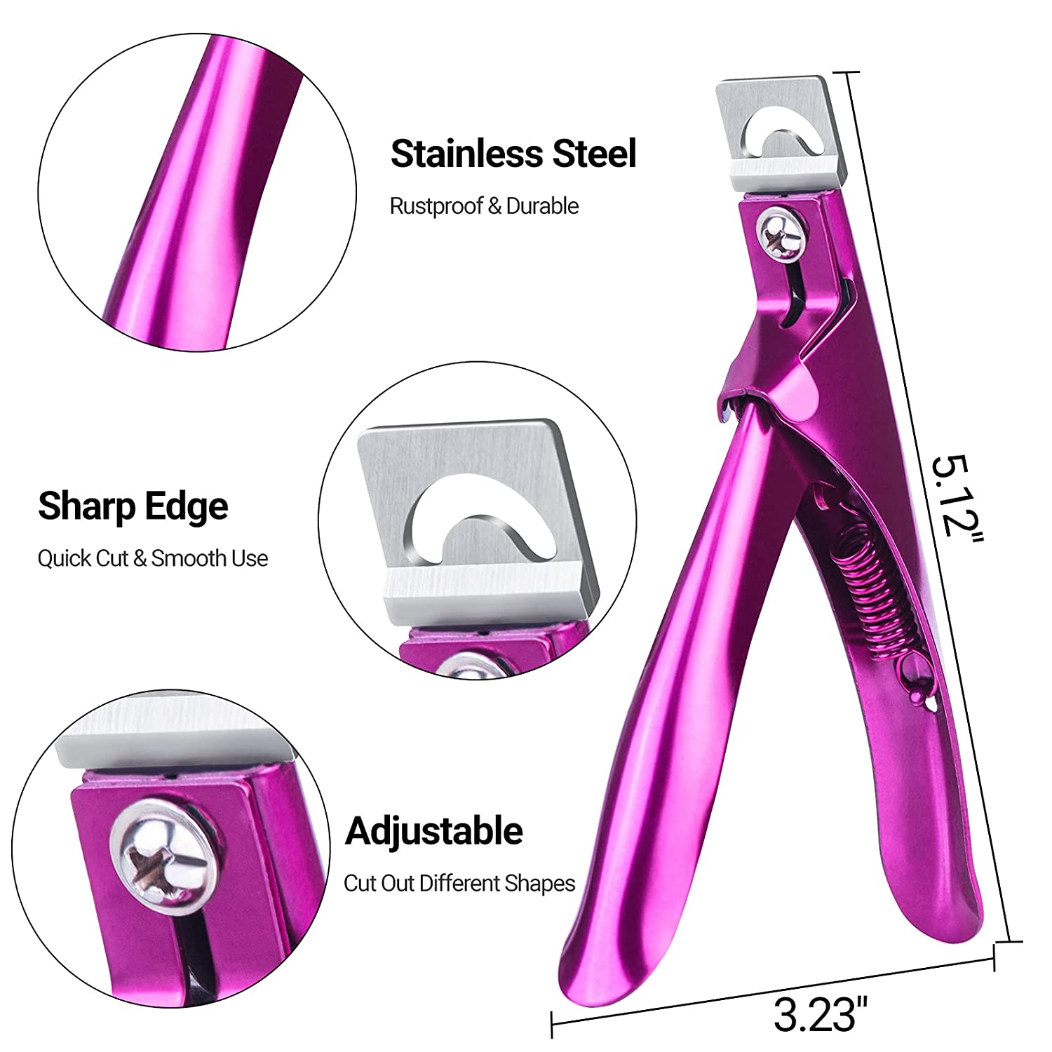 2pcs Acrylic Nail Clipper Stainless Steel Fake Nail Trimmer Nail Tip T –  EveryMarket