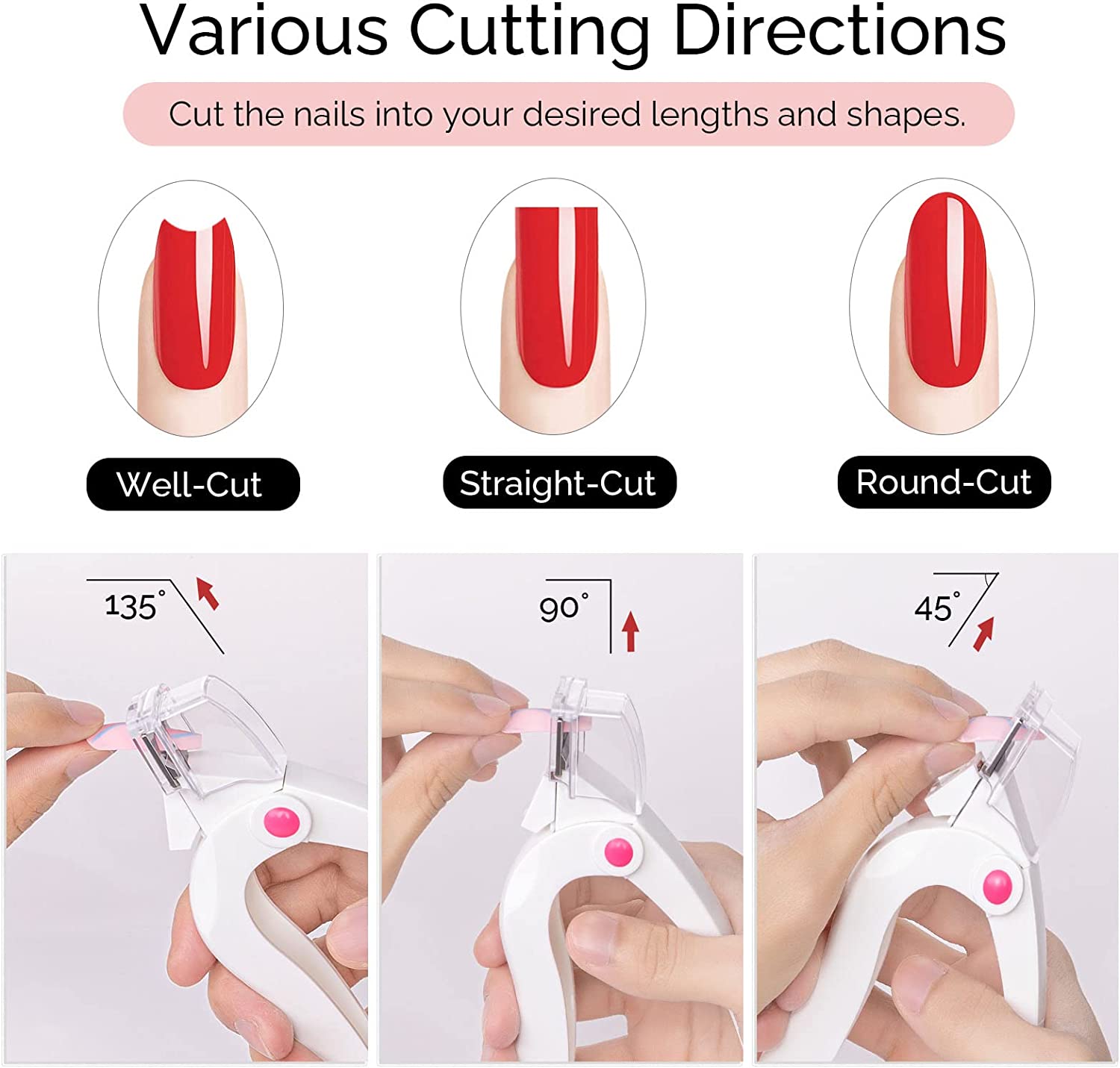 Manicure Tips Cutter Plastic/Metal Nail Scissors False Nail Clipper U Edge  Nails
