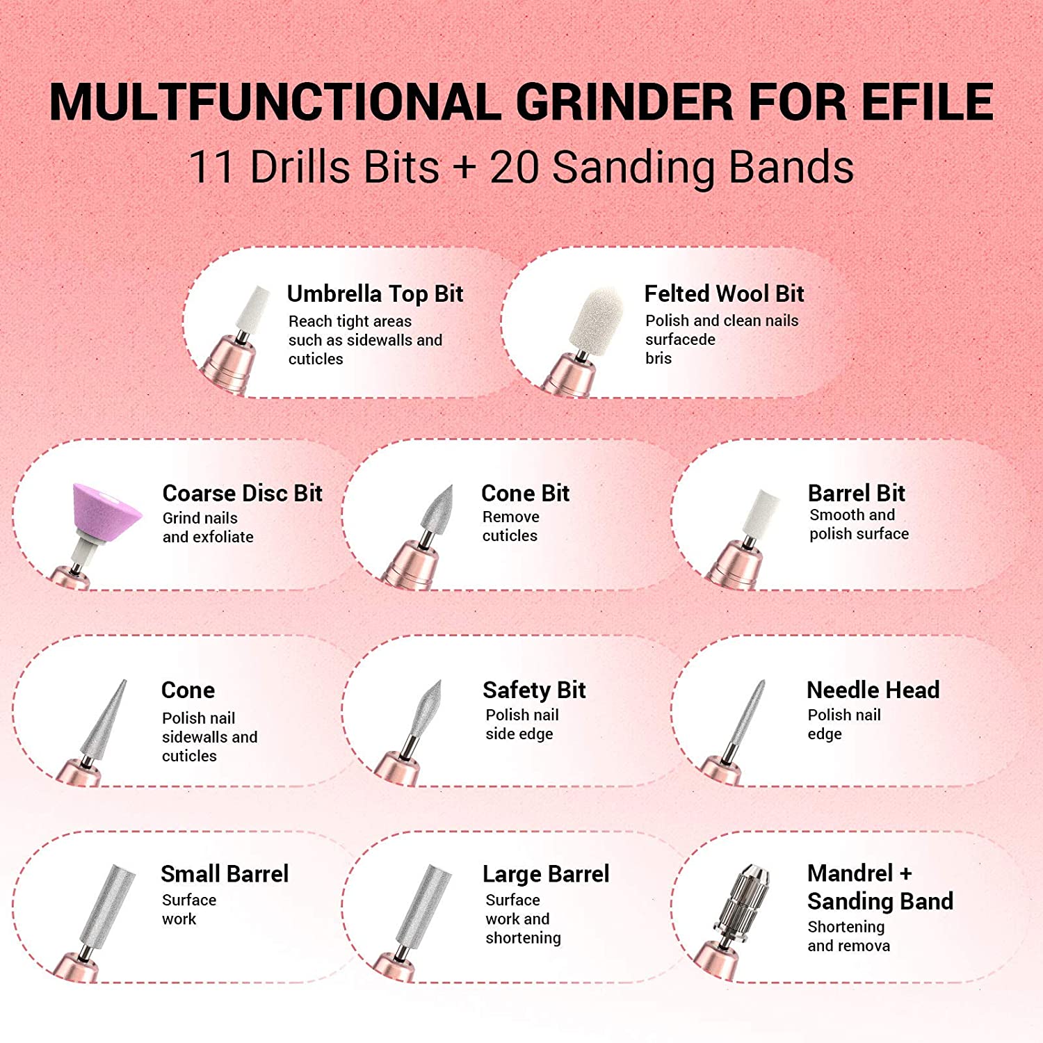 PC120I Portable Electric Nail Drill Set 20,000 RPM