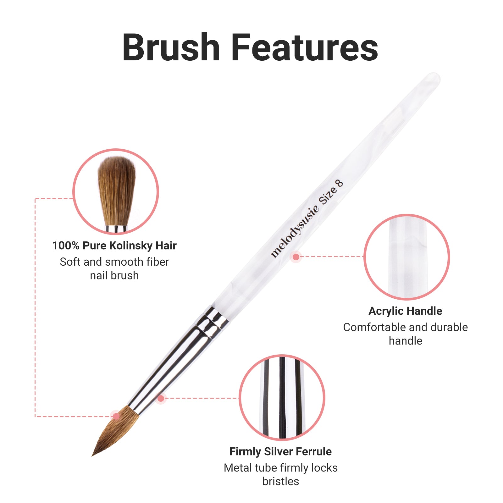 Kolinsky Acrylic Nail Brush