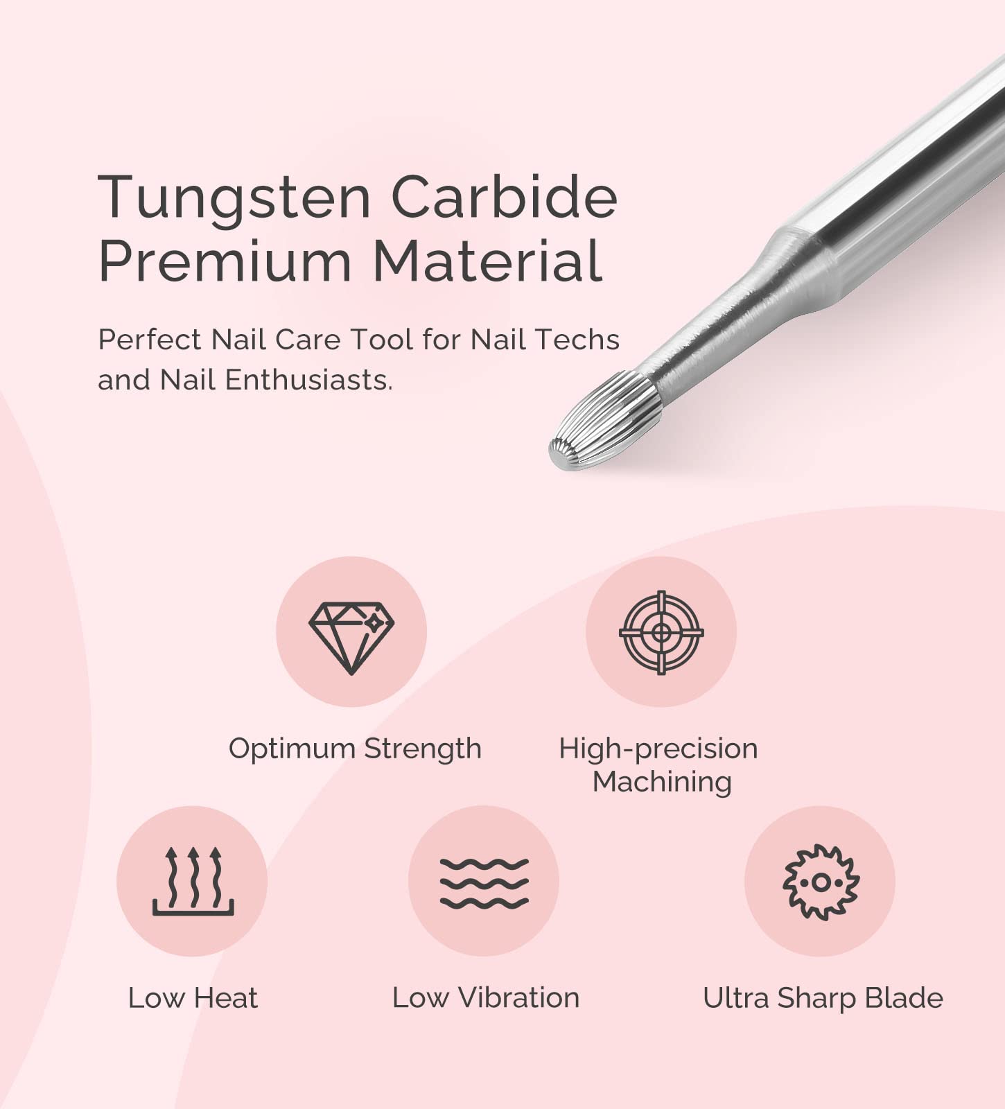 Tungsten Carbide Cuticle Cleaner Nail Drill Bit