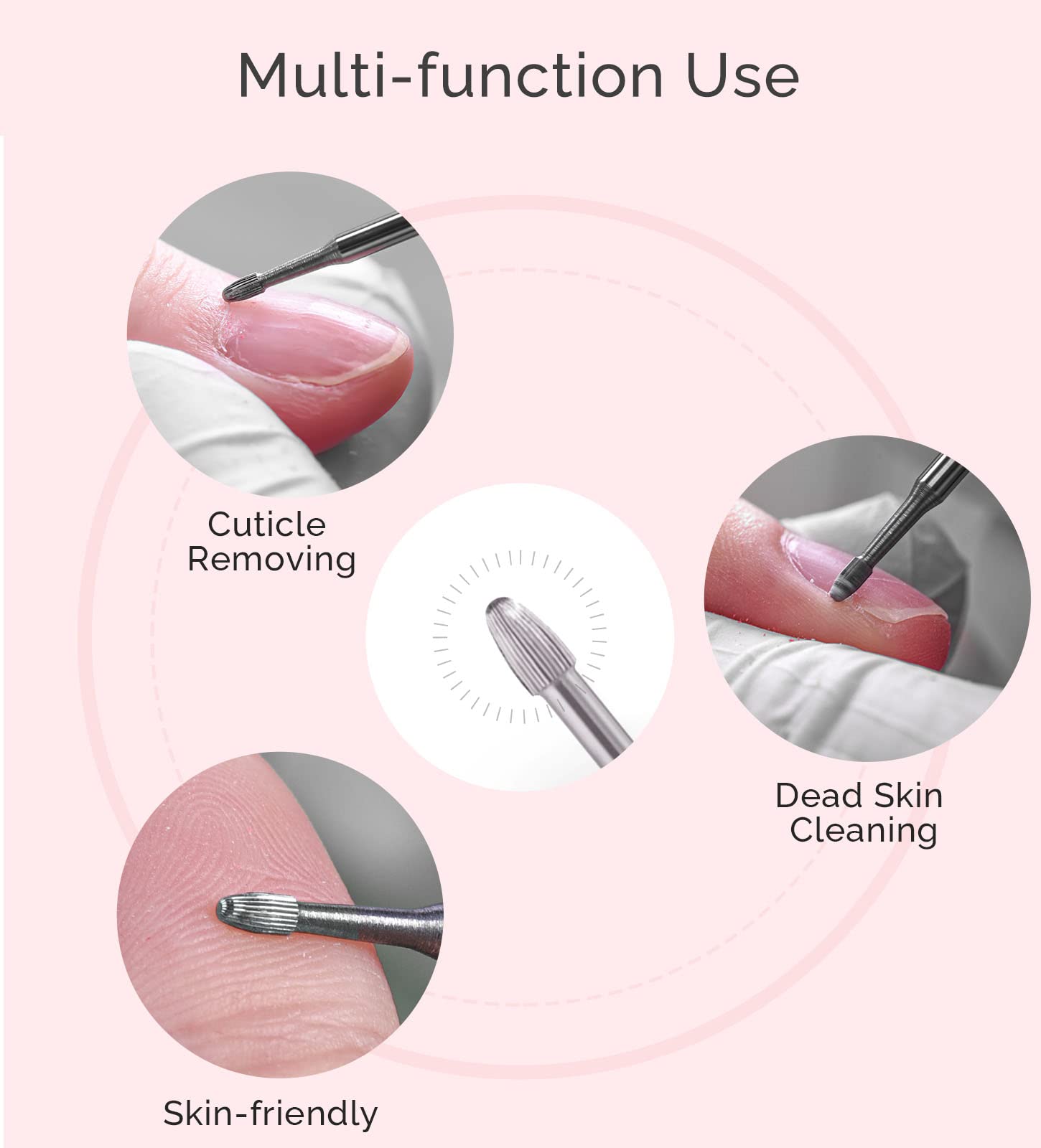 Tungsten Carbide Cuticle Cleaner Nail Drill Bit