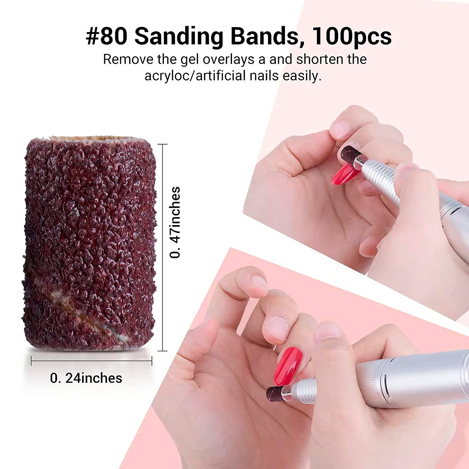 Sanding Bands Nail Art 80/120/180/240 Grit Mini Nail Drill - Temu