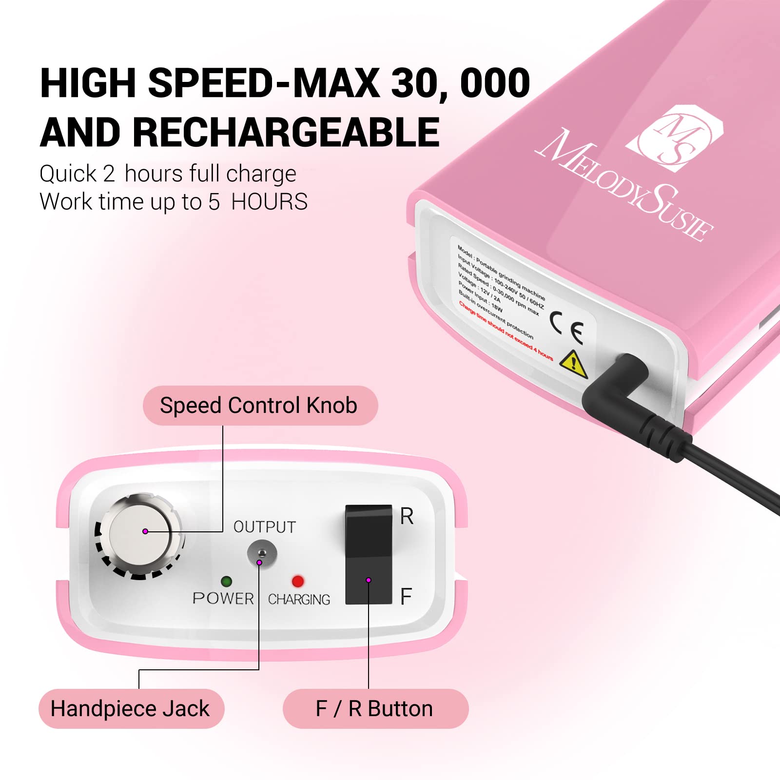 Artemis(SC300I) Rechargeable Nail Drill 30,000 RPM