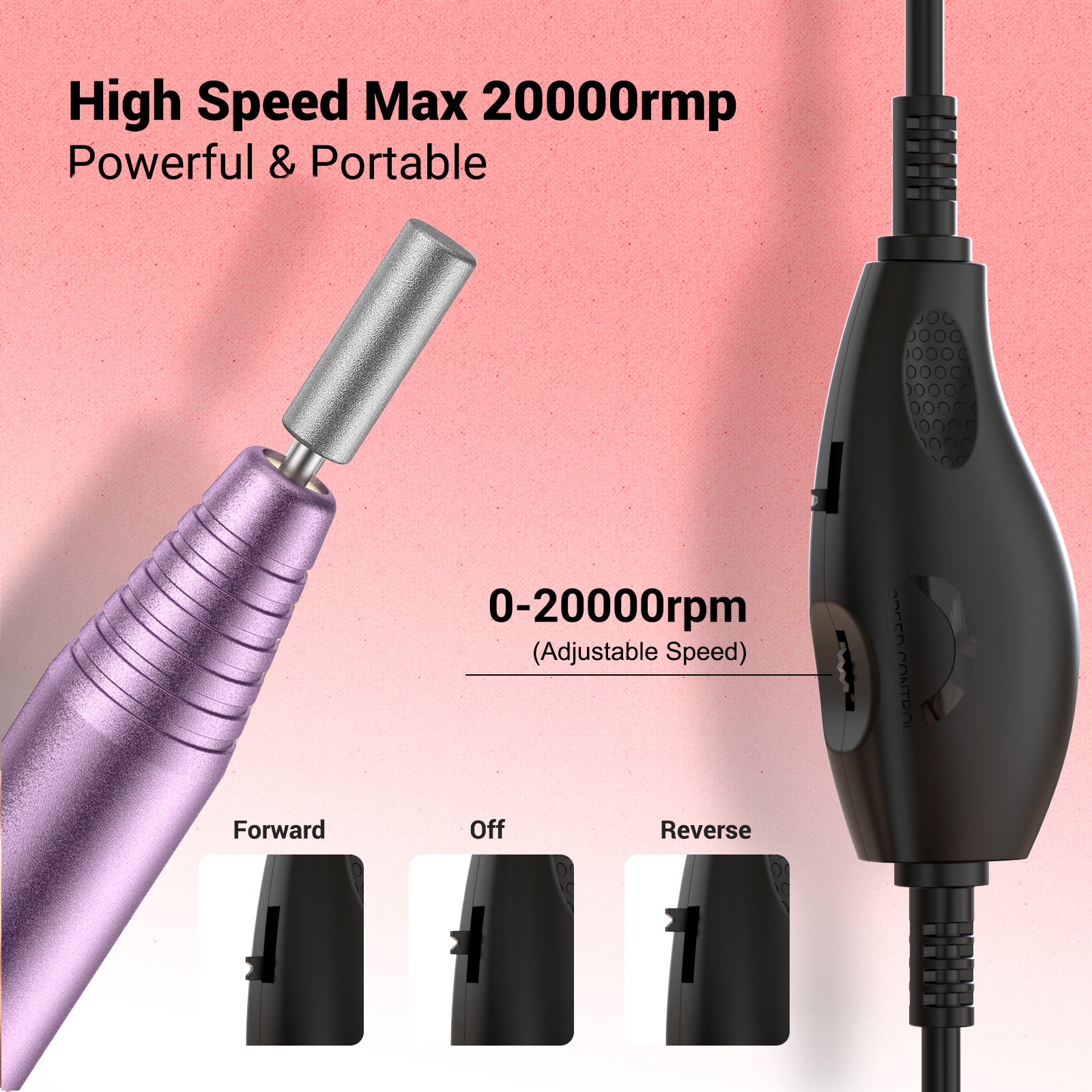 Sheen(PC120B) Nail Kit with Portable Electric Nail Drill