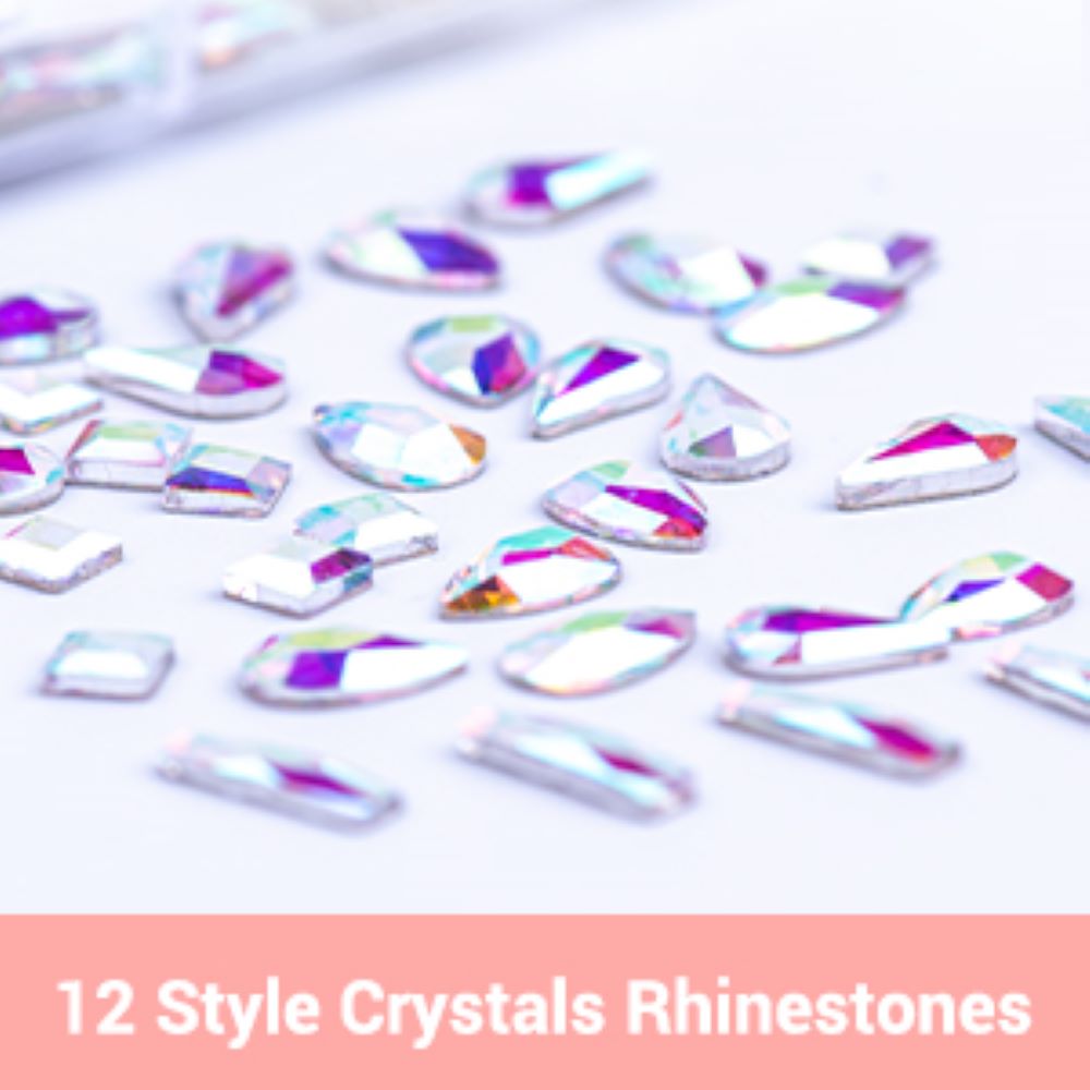 Assorted Shape & Color Crystal Rhinestone Gems for Acrylic and Gel