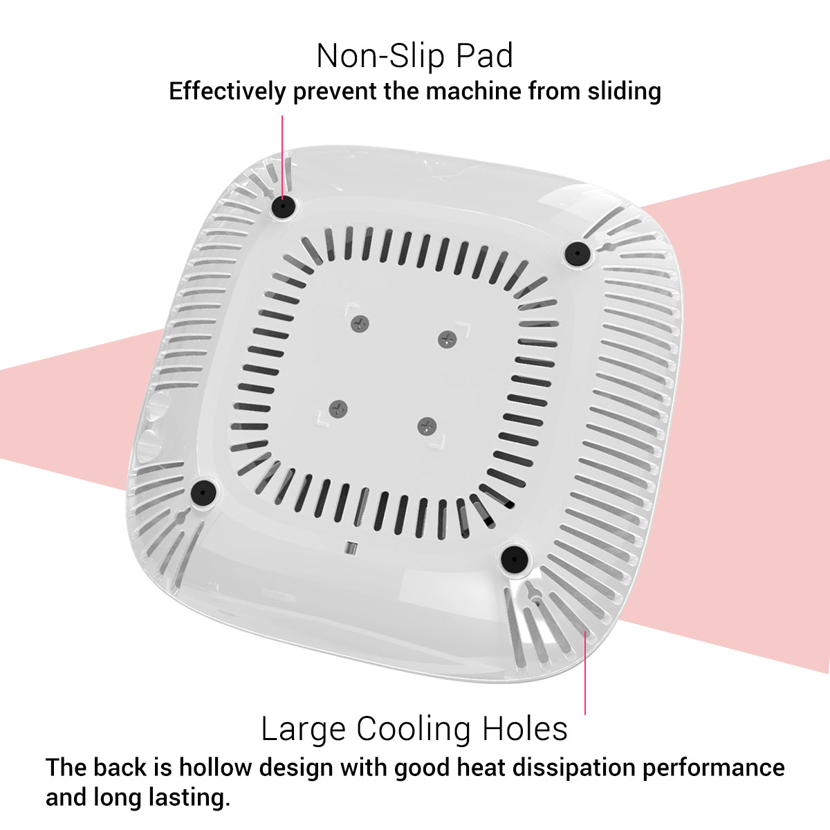 nail dust collector non-slip pad& cooling holes