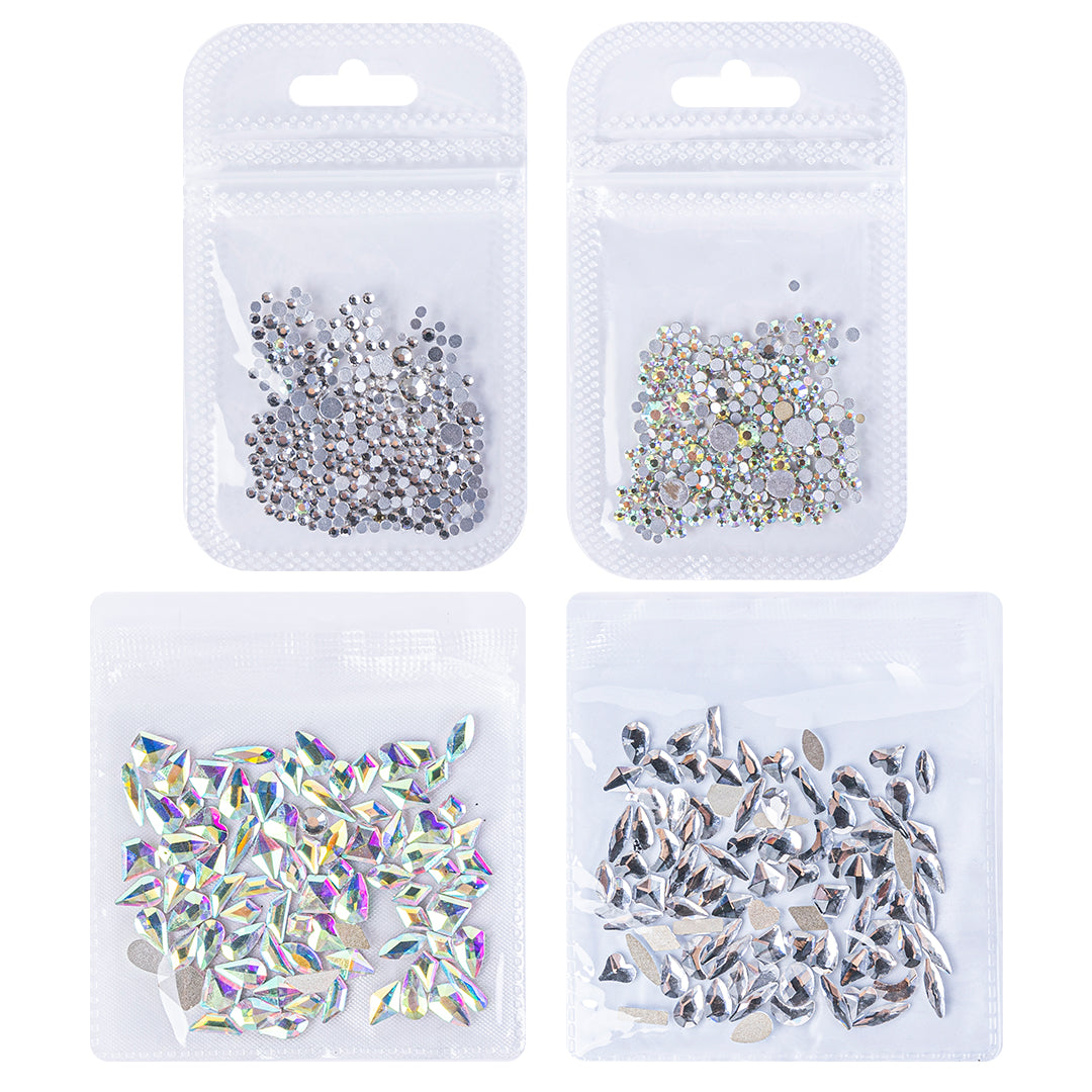 4-Pack Multi-Shape Nail Rhinestones
